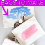DIY cosmetic bags are easy to make with this method that uses t-shirt transfers! Print these designs for free and decorate your make up bags in minutes! #makeup #bags #printable #watercolor #teens #teencrafts