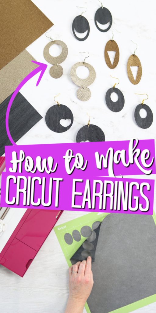 Learn how to make earrings with a Cricut machine and this easy to follow craft tutorial! Cricut earrings are easy to make plus they make great gifts as well! #cricut #cricutcreated #cricutmachine #earrings #fauxleather