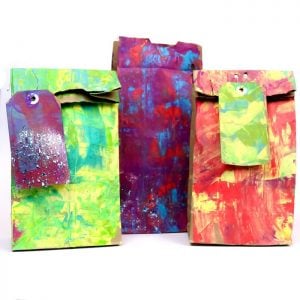 Scrape painted gift bags