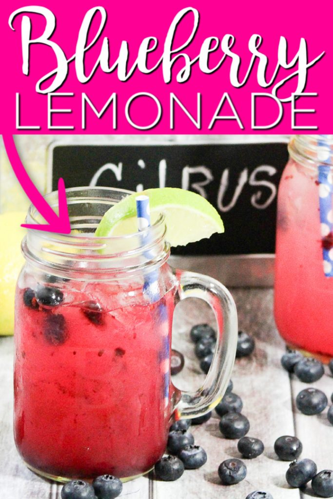 Whip up this blueberry lemonade for a refreshing twist on a classic! You will love sipping this one on the front porch on a hot summer day! #lemonade #limeade #blueberry #drink #recipe