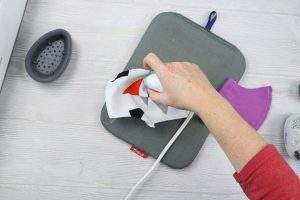 ironing a face mask