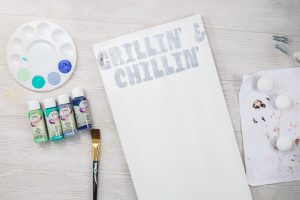 adding paint to DIY grill tool organizer