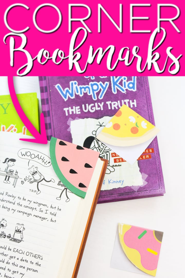 Learn how to make corner bookmarks as well as get three free printable versions for your kids! #bookmarks #kids #read #reading