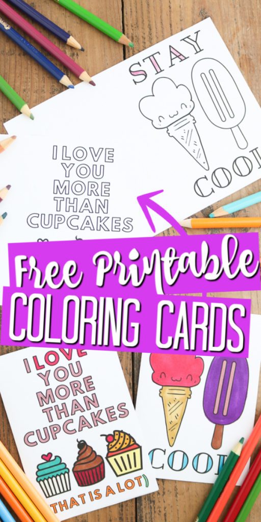 You can print greeting cards at home to send to friends and family! Coloring page cards and so many more designs to print for free! #printaable #freeprintable #coloringpages #greetingcards #cards