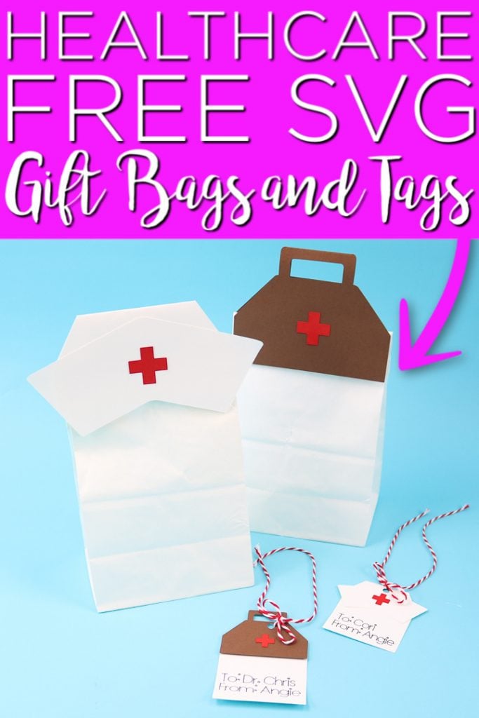 Give thank you gifts for hospital staff with our free healthcare SVG file! Make gift bags and tags with your Cricut for healthcare appreciation! #nurses #doctors #cricut #cricutcreated #healthcareworkers #svg #freesvg #cutfile #freecutfile