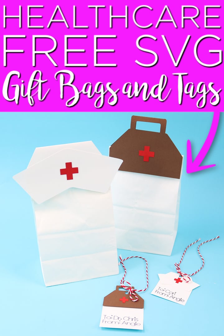 Give thank you gifts for hospital staff with our free healthcare SVG file! Make gift bags and tags with your Cricut for healthcare appreciation! #nurses #doctors #cricut #cricutcreated #healthcareworkers #svg #freesvg #cutfile #freecutfile 