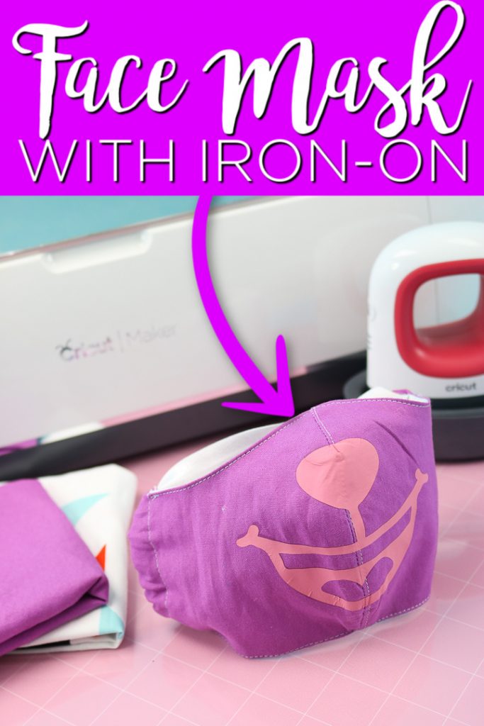 Make Cricut face masks and add iron-on faces to them for a touch of whimsy! A cute way to stay protected while having a bit of fun! #facemasks #facemask #sewing #sew #cricut #cricutcreated