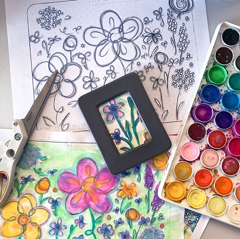 Make mini art decor with coloring pages