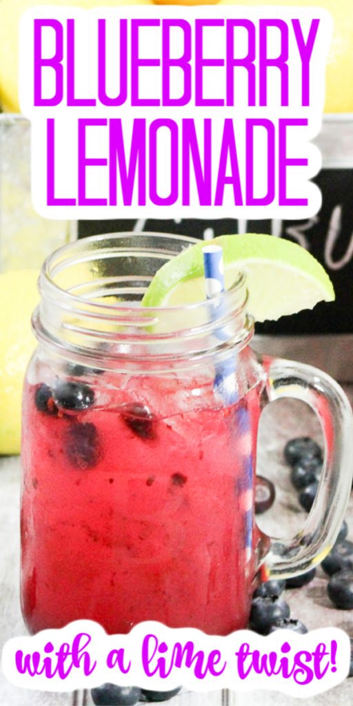 Whip up this blueberry lemonade for a refreshing twist on a classic! You will love sipping this one on the front porch on a hot summer day! #lemonade #limeade #blueberry #drink #recipe