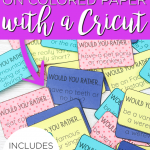 Apprenez à utiliser l'impression puis la découpe sur du papier de couleur avec un Cricut Maker! Cet article montre comment couper du papier cartonné imprimé sur du papier foncé et même à motifs! #cricut #cricutcreated #freeprintable #printable #printthencut #cricutmaker