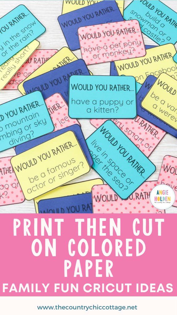 print then cut on colored paper