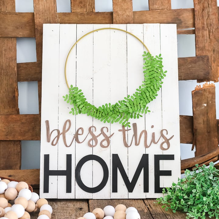wood sign with cricut