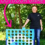 Créez un jeu de bricolage que toute la famille adorera avec ce jeu géant à quatre rangées qui peut être personnalisé avec de la peinture pour correspondre à votre décor extérieur! # arrière-cour #en plein air #jeu #yard #enfants # été #summerfun