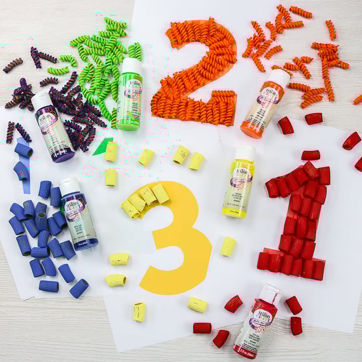 How to Paint Pasta with Kids