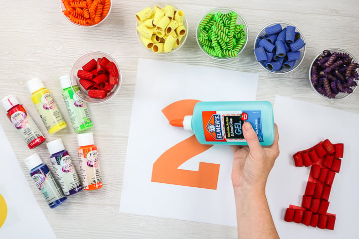 adding glue to free number printable