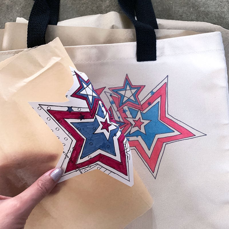 adding infusible ink to a tote bag