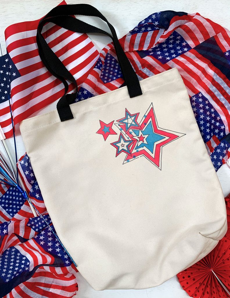 DIY Patriotic Tote Bag with Coloring Pages and Cricut Infusible Ink