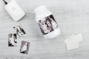 how to put photos on a glass jar