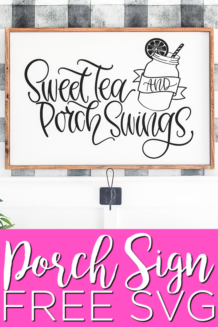 Get this sweet tea SVG and make a porch sign or any other project! After all, a farmhouse sign is the perfect way to use your Cricut to spruce up your porch! #sweettea #svg #freesvg #cricut #cricutcreated #farmhouse #farmhousestyle #farmhousesign