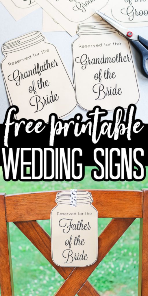 printable wedding signs