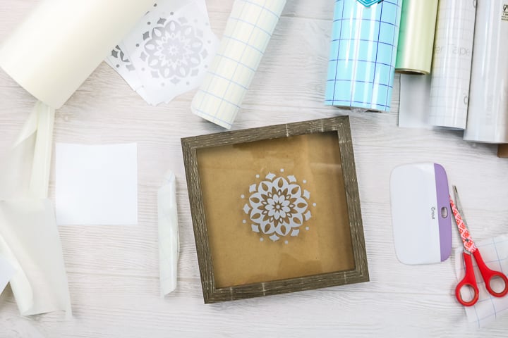 mandala design on a shadowbox