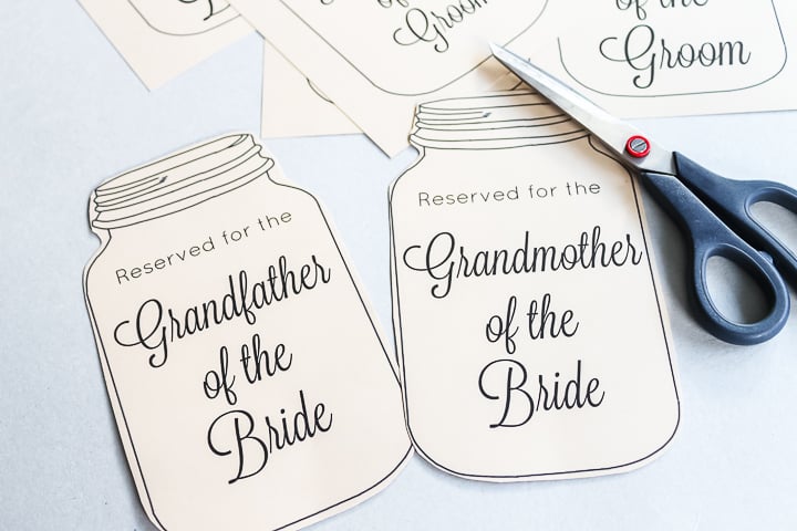 mason jar wedding signs