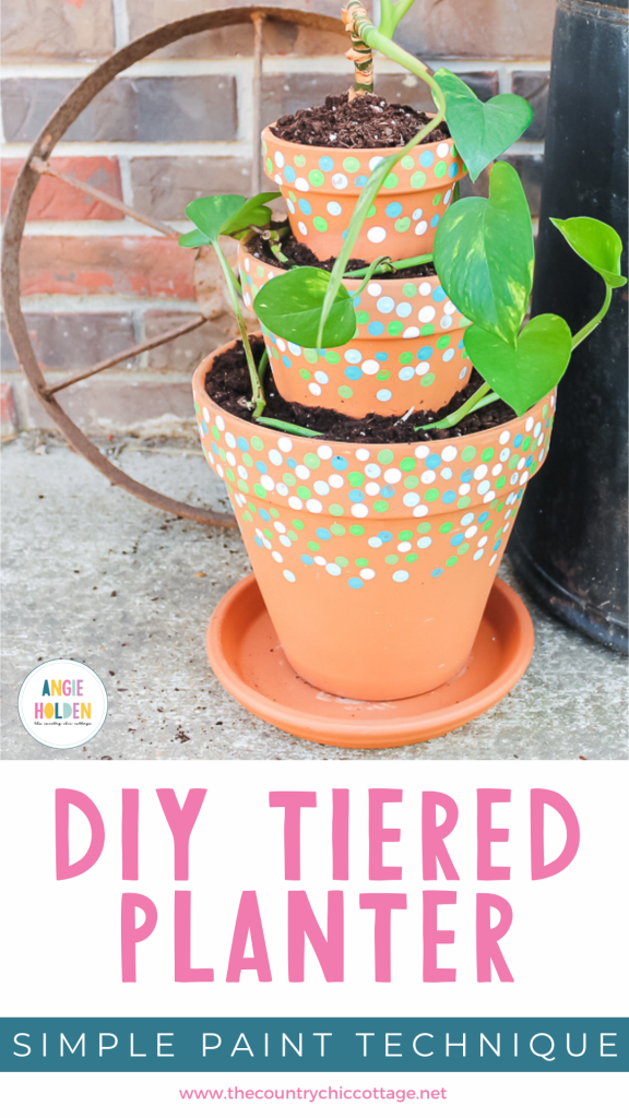 DIY tiered planter with a simple paint technique