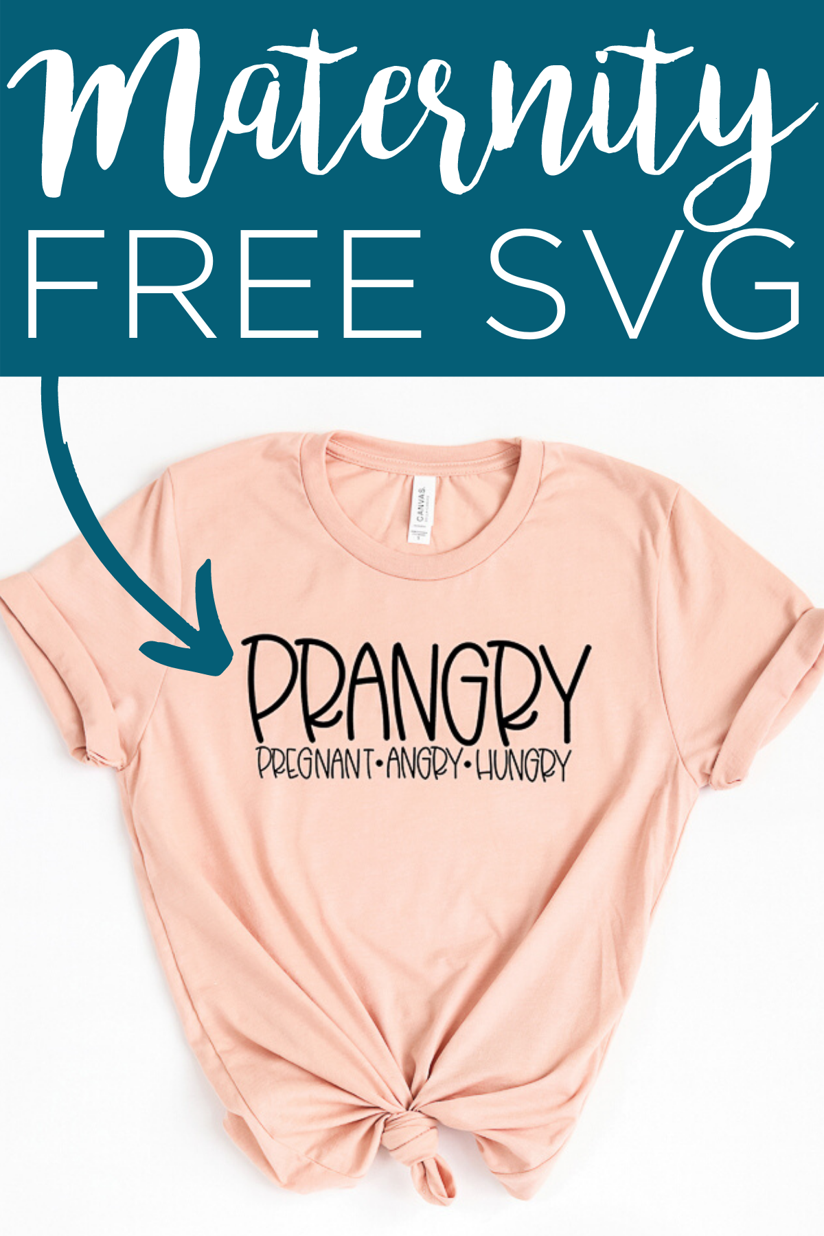 Get a funny pregnancy SVG for free then use it to make a cute maternity shirt! If you are "prangry", this is the perfect SVG for you plus there are more freebies perfect for babies and mom! #freesvg #svg #pregnancy #maternity #prangry #funny #cricut #cricutcreated