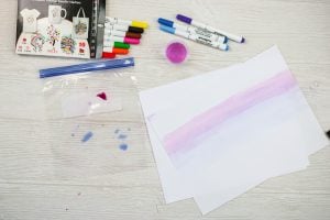 watercolor effect with sublimation markers