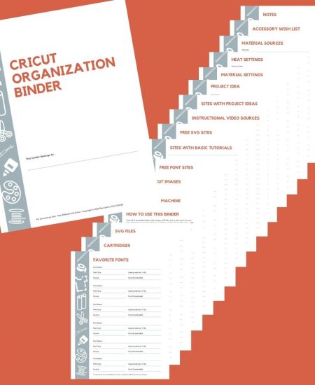 binder to organize cricut