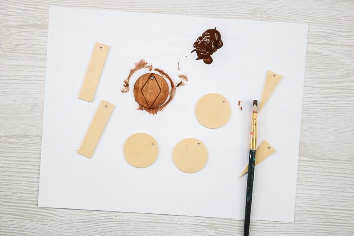 staining wood earrings