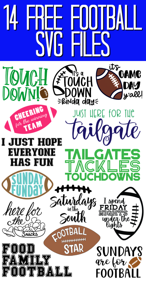 14 free football SVG files for your Cricut or Silhouette machine! The perfect way to celebrate football season with custom shirts, bags, hats, and so much more! #svg #svgfile #freesvg #cutfile #freecutfile #football #cricut #cricutcreated