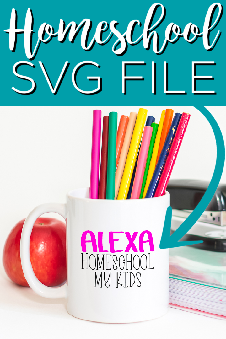 Download this free homeschool SVG file for your Cricut machine and start making projects today! We have a total of 11 files you can get for free as well! #svg #freesvg #homeschool #virtuallearning #cricut #cricutcreated