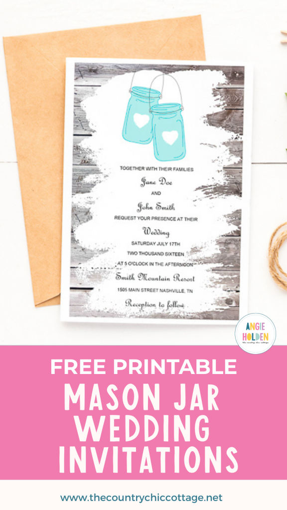 free mason jar wedding invitations