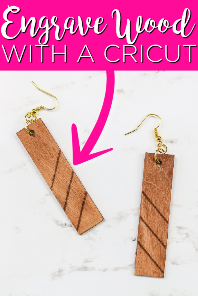 Learn how to engrave wood with the Cricut Maker! Make wood earrings and so much more with this easy technique using the engraving tip and knife blade! #cricut #cricutcreated #cricutmaker #engraving #woodprojects #woodcrafts