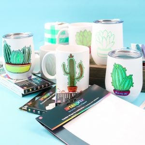 mugs and tumblers with sublimated ink