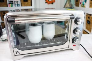 tumblers in an oven for sublimation