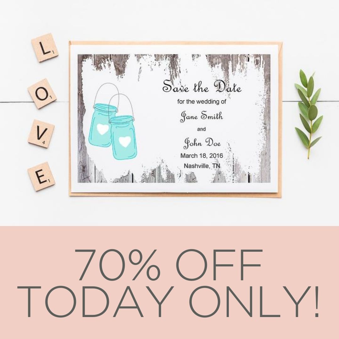 sale on save the date printable cards