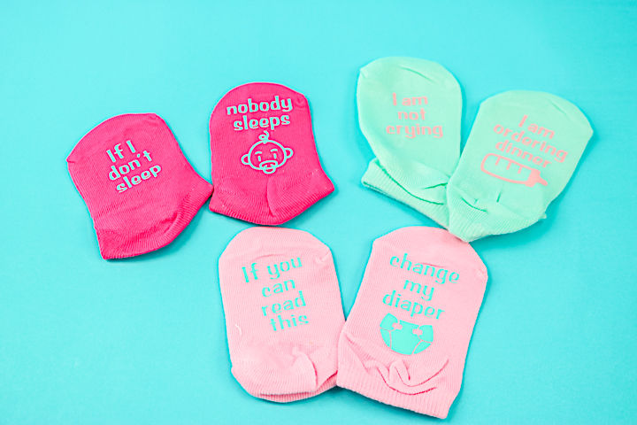 funny baby socks with sayings