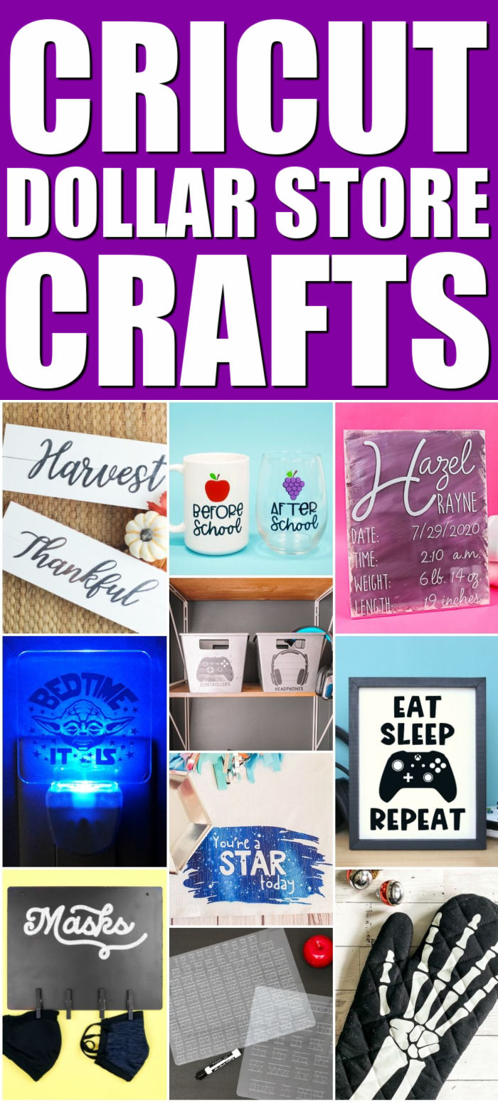 10 Cricut dollar store crafts you have to see to believe! Amazing craft projects you can make for less with dollar store supplies! #dollarstore #dollarstorecrafts #cricut #cricutmade #cricutcreated