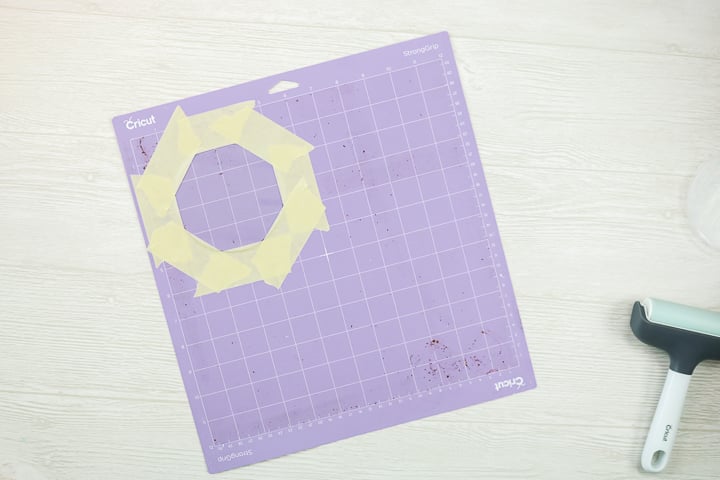 acrylic blank on a cricut mat