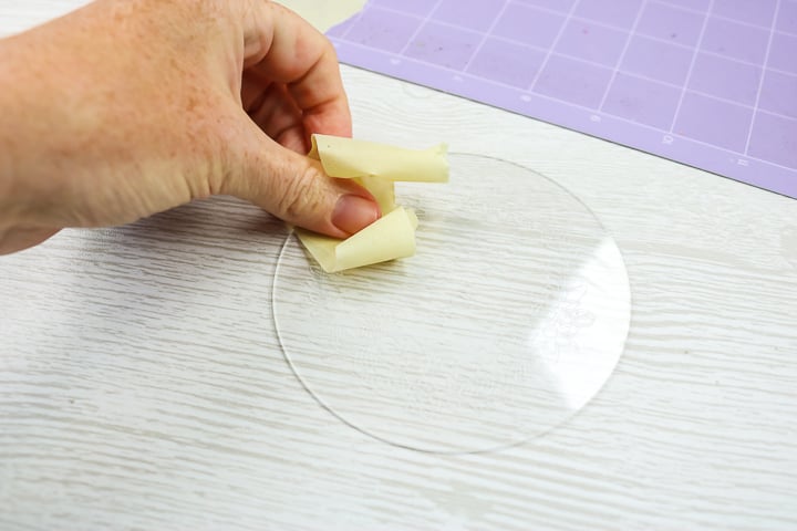 removing small acrylic bits with tape
