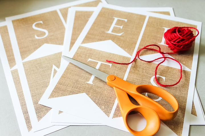 supplies to make a rustic party banner