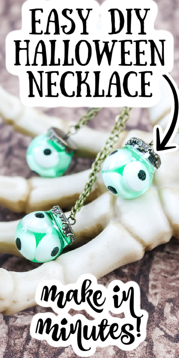Make this DIY resin pendant for Halloween this year! This is the perfect eyeball Halloween necklace for parties and so much more! #diy #resin #necklace #halloween