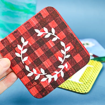 sublimation ink coaster with a cricut