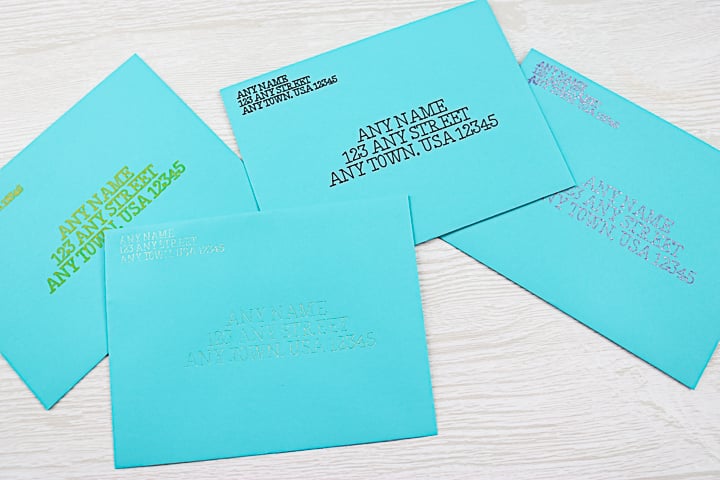 adding addresses to envelopes with a cricut