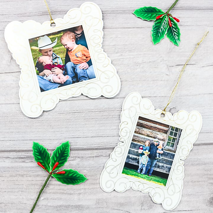 photo ornaments with a cricut