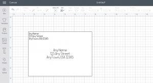 envelope with address in cricut design space