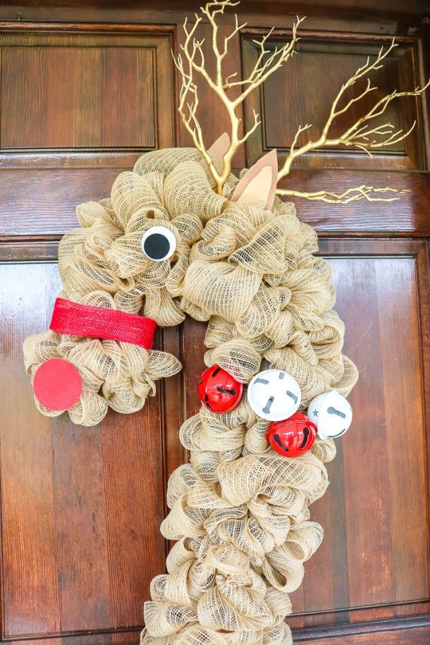 How to Make a Candy Cane Reindeer Wreath - Angie Holden The Country ...