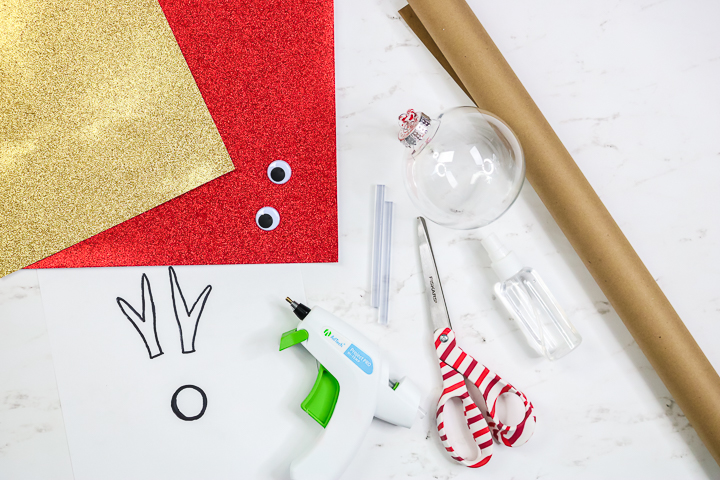 supplies to make an ornament from kraft paper